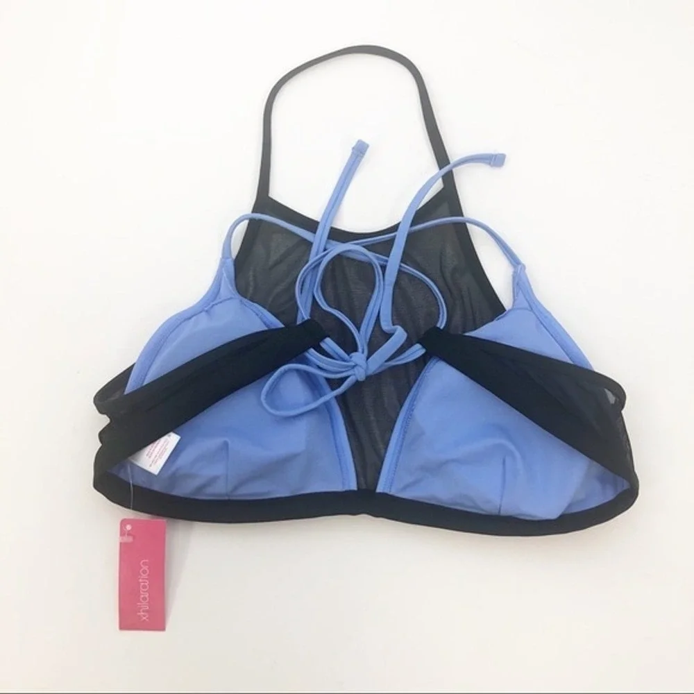 Xhilaration Women's Size Medium Purple/Black Halter Bikini Top